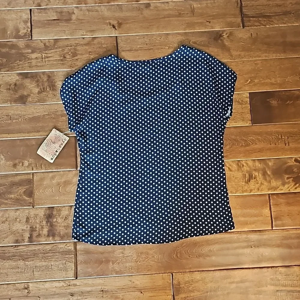 NWT: Eyeshadow silky polka dot top size M - Picture 3 of 12